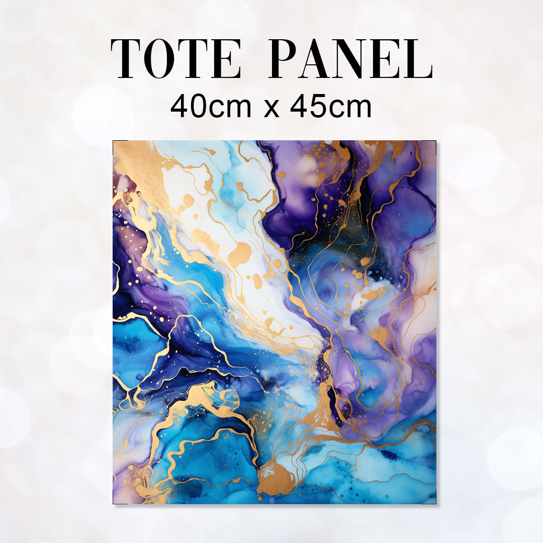 TOTE Fabric Bag Panel Ink Abstract Blue TP-227