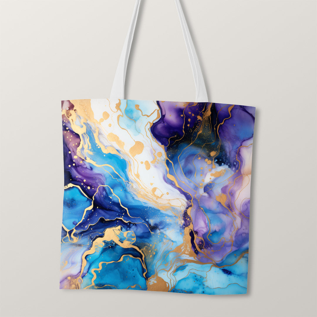 TOTE Fabric Bag Panel Ink Abstract Blue TP-227