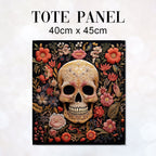 TOTE Fabric Bag Panel Blooming Skull TP-228