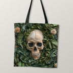 TOTE Fabric Bag Panel Botanical Requiem Skull TP-229