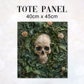 TOTE Fabric Bag Panel Botanical Requiem Skull TP-229