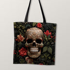 TOTE Fabric Bag Panel Dark Garden Skull TP-230