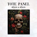 TOTE Fabric Bag Panel Dark Garden Skull TP-230
