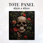 TOTE Fabric Bag Panel Dark Garden Skull TP-230
