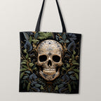 TOTE Fabric Bag Panel Dark Vines Skull TP-231