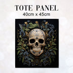 TOTE Fabric Bag Panel Dark Vines Skull TP-231