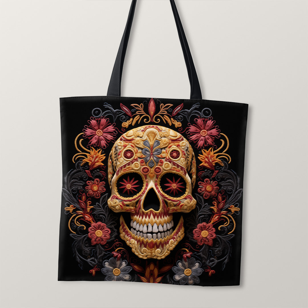 TOTE Fabric Bag Panel Fiery Skull TP-238