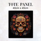 TOTE Fabric Bag Panel Fiery Skull TP-238