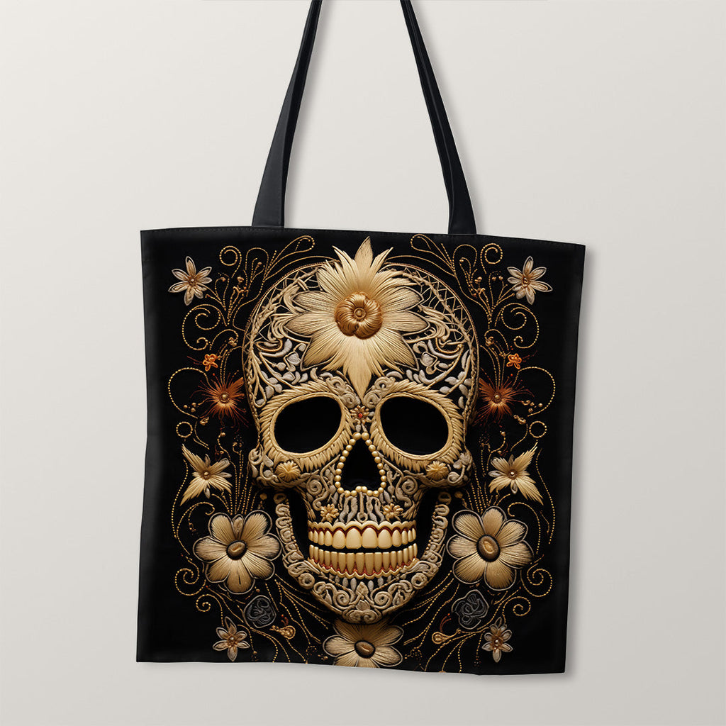 TOTE Fabric Bag Panel Golden Skull TP-242