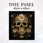 TOTE Fabric Bag Panel Golden Skull TP-242