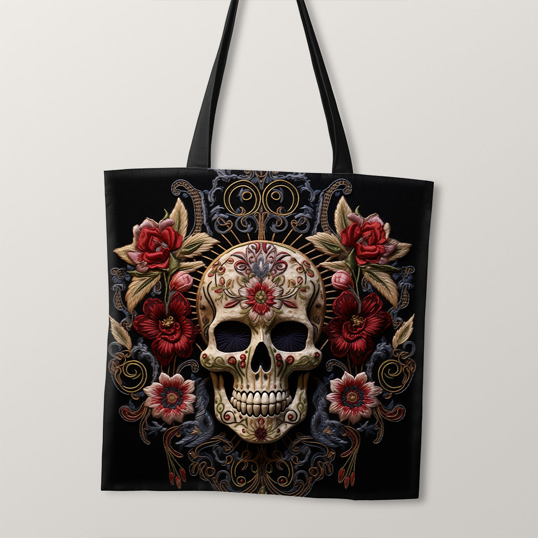 TOTE Fabric Bag Panel Memento Flori Skull TP-244