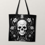 TOTE Fabric Bag Panel Obsidian Skull Mono TP-245