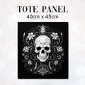TOTE Fabric Bag Panel Obsidian Skull Mono TP-245