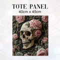 TOTE Fabric Bag Panel Pastel Roses Skull TP-247