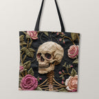 TOTE Fabric Bag Panel Skeleton and Roses TP-249