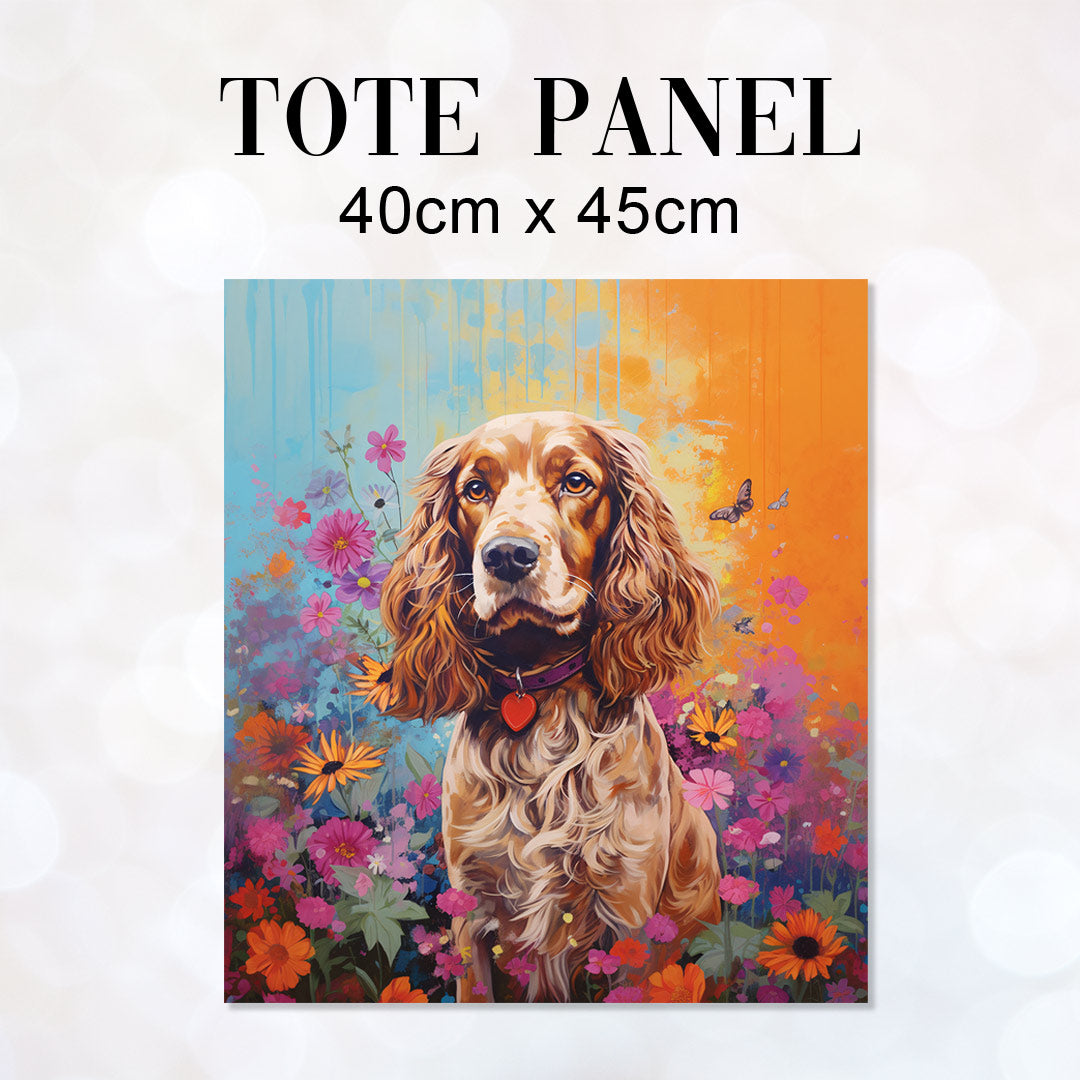 TOTE Golden Springer Spaniel TP-25 Fabric Bag Panel
