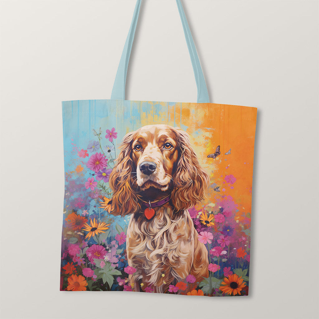 TOTE Golden Springer Spaniel TP-25 Fabric Bag Panel