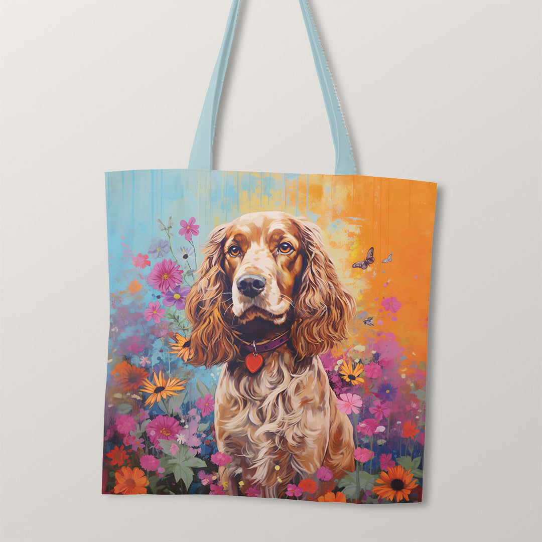 TOTE Golden Springer Spaniel TP-25 Fabric Bag Panel