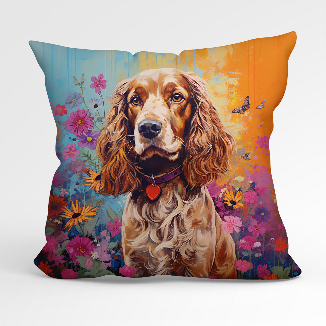 CUSHION Fabric Panel Golden Springer Spaniel CP-25