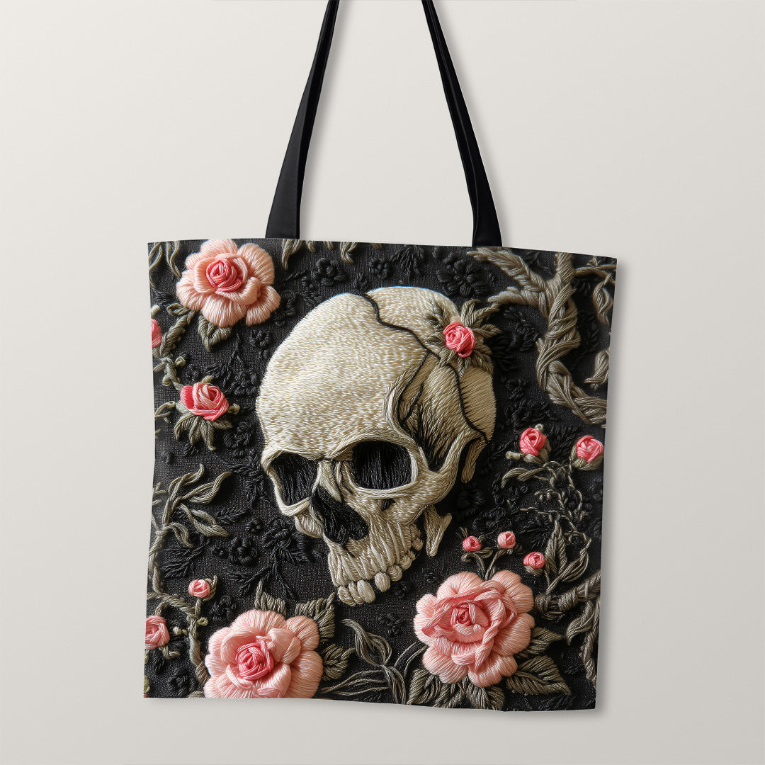 TOTE Fabric Bag Panel Skull and Roses TP-250
