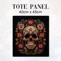 TOTE Fabric Bag Panel Sunset Bloom Skull TP-251