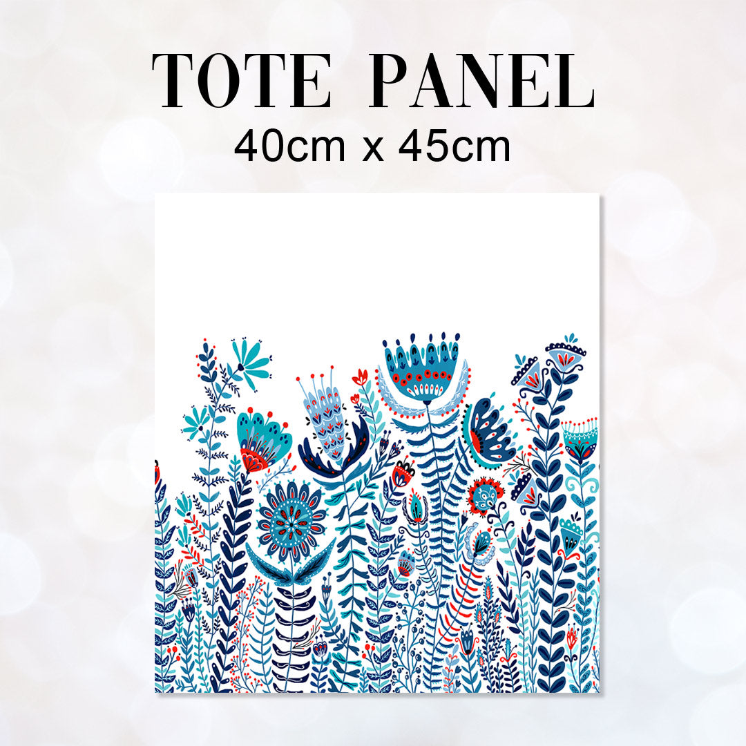 Folk Floral Fabric Panel for sewing Tote Bags – Custom Fabrics UK