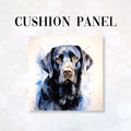 CUSHION Fabric Panel Watercolour Black Labrador CP-3