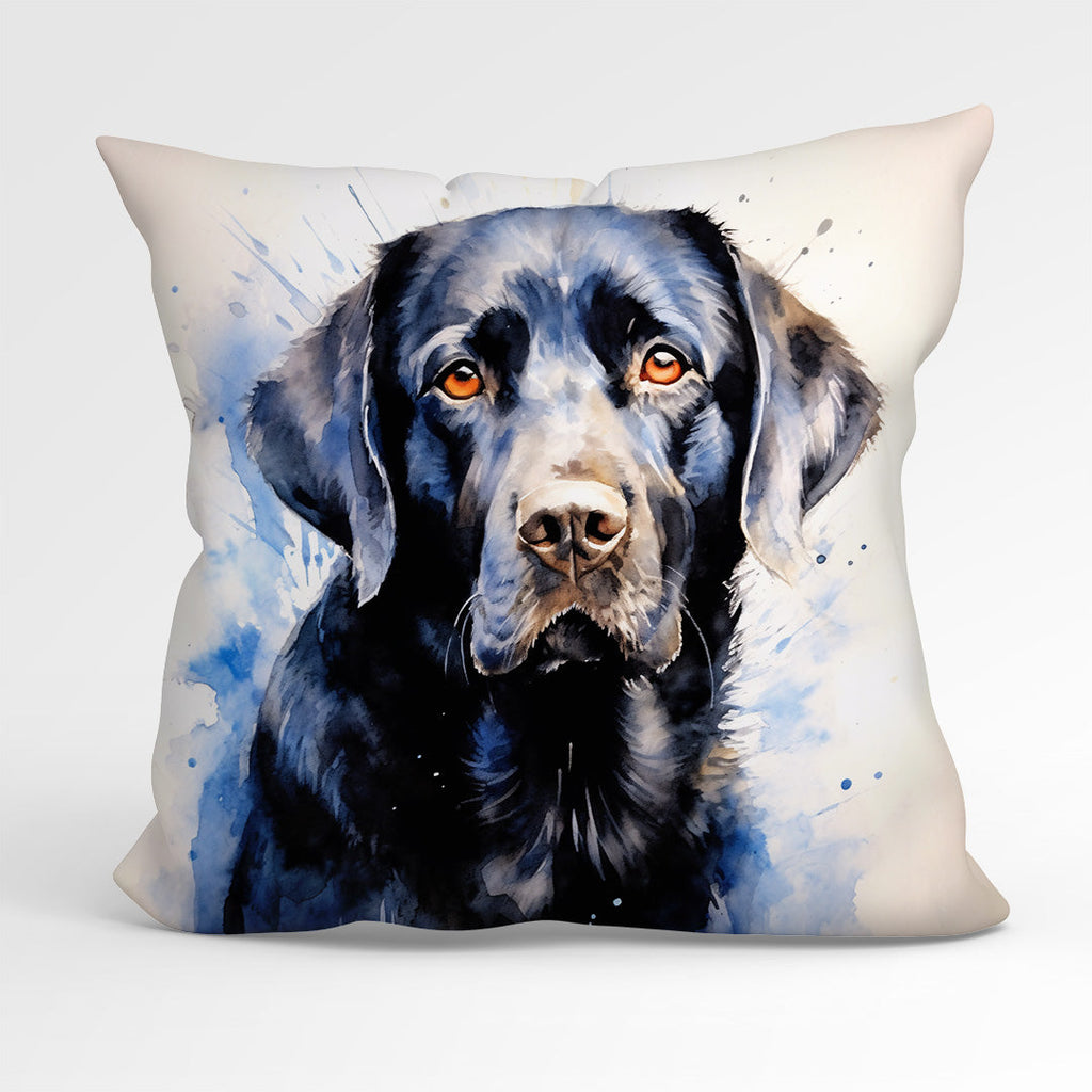 CUSHION Fabric Panel Watercolour Black Labrador CP-3
