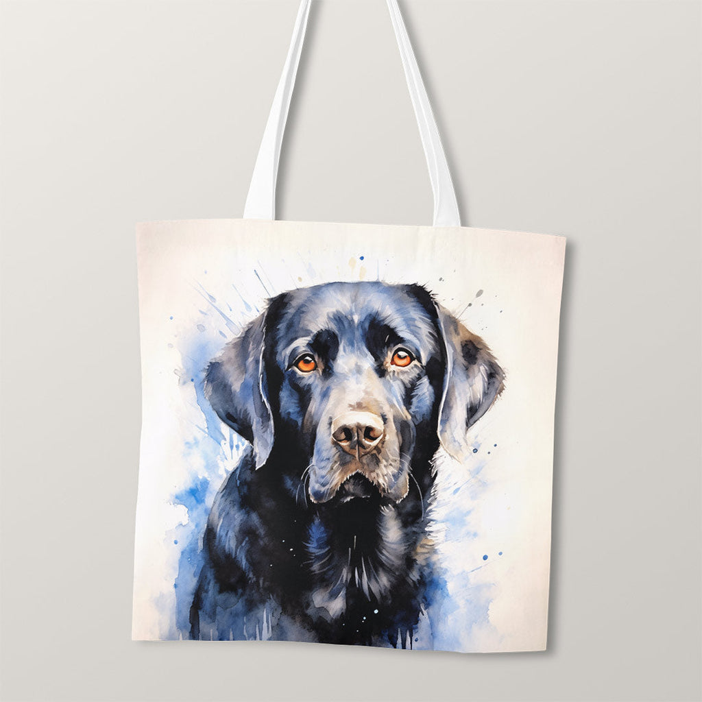 TOTE Watercolour Black Labrador TP-3 Fabric Bag Panel