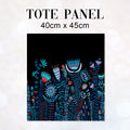 TOTE Folk Floral Black TP-30 Fabric Bag Panel