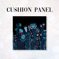 CUSHION Fabric Panel Folk Floral Black CP-30
