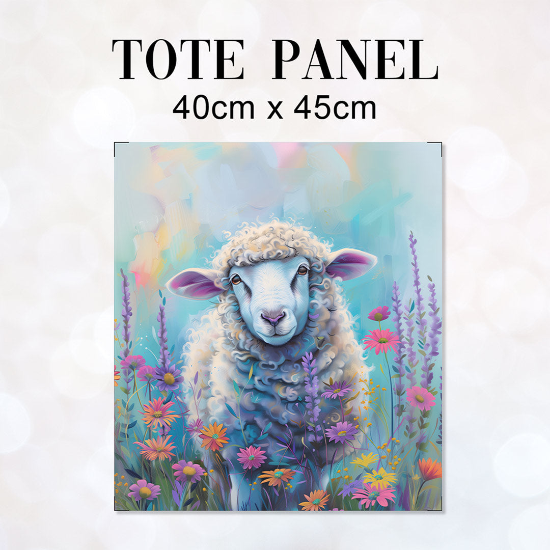 TOTE Fabric Bag Pastel Meadow Sheep TP-316