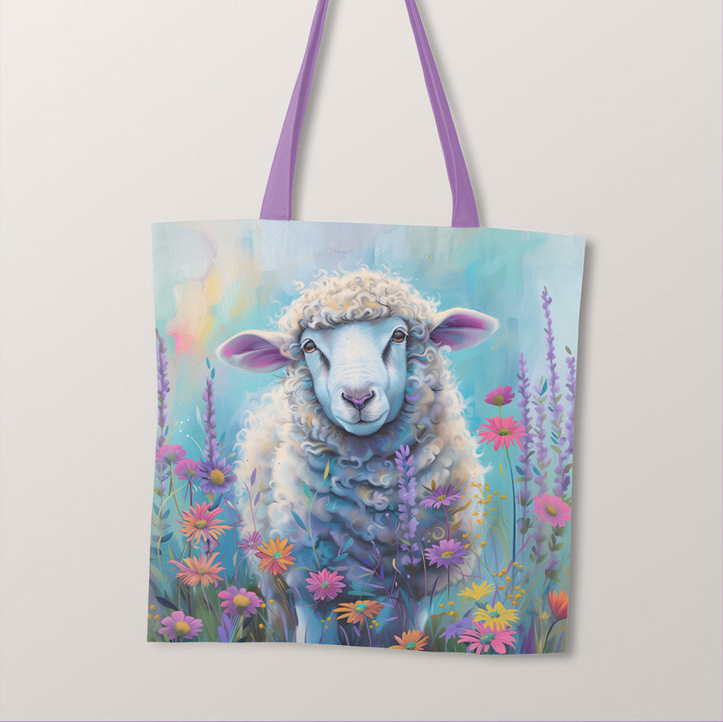 TOTE Fabric Bag Pastel Meadow Sheep TP-316
