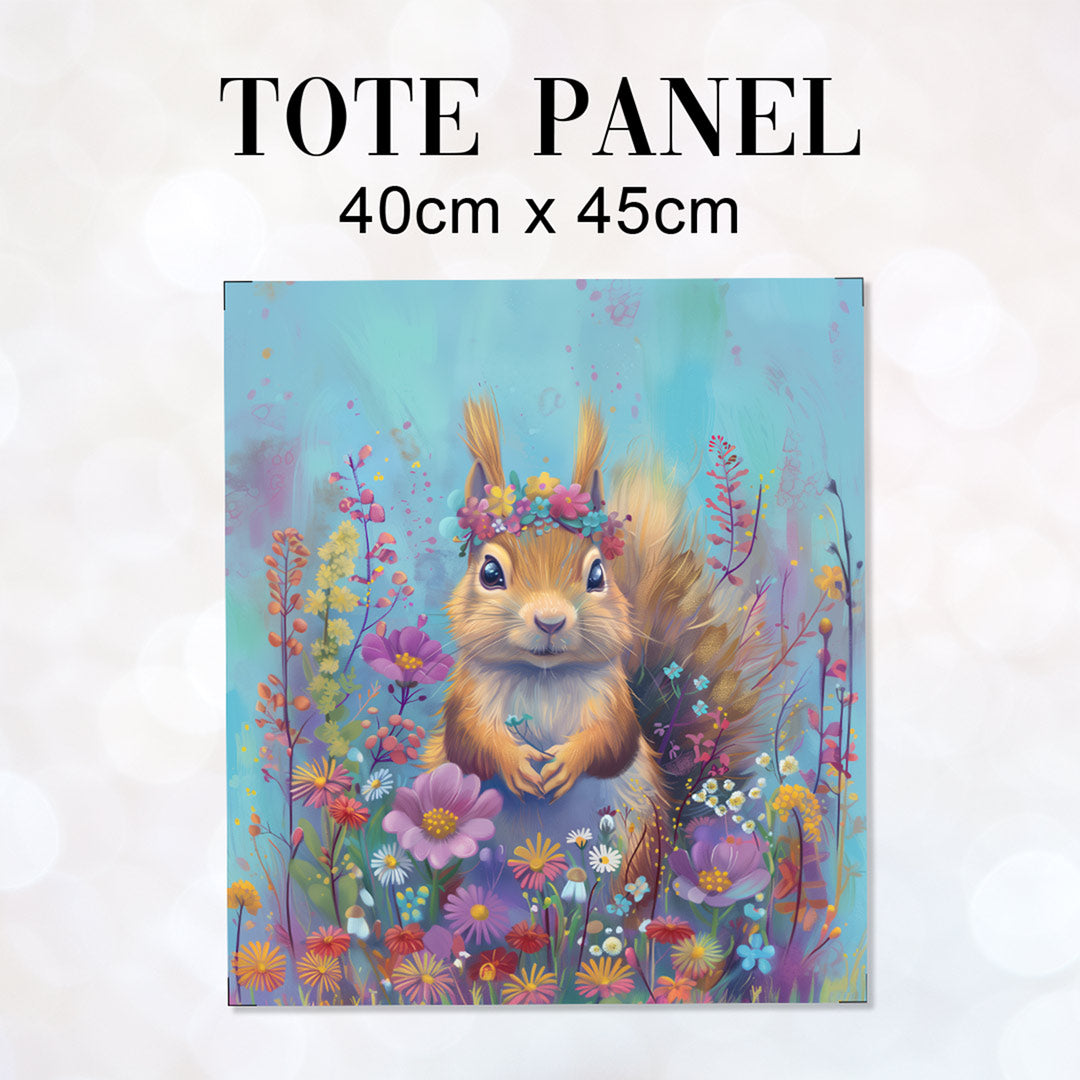 TOTE Fabric Bag Floral Squirrel TP-321