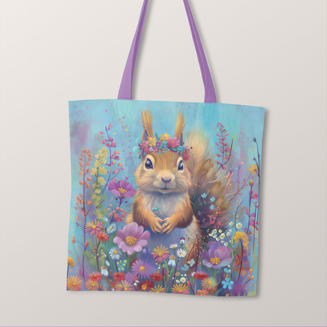 TOTE Fabric Bag Floral Squirrel TP-321