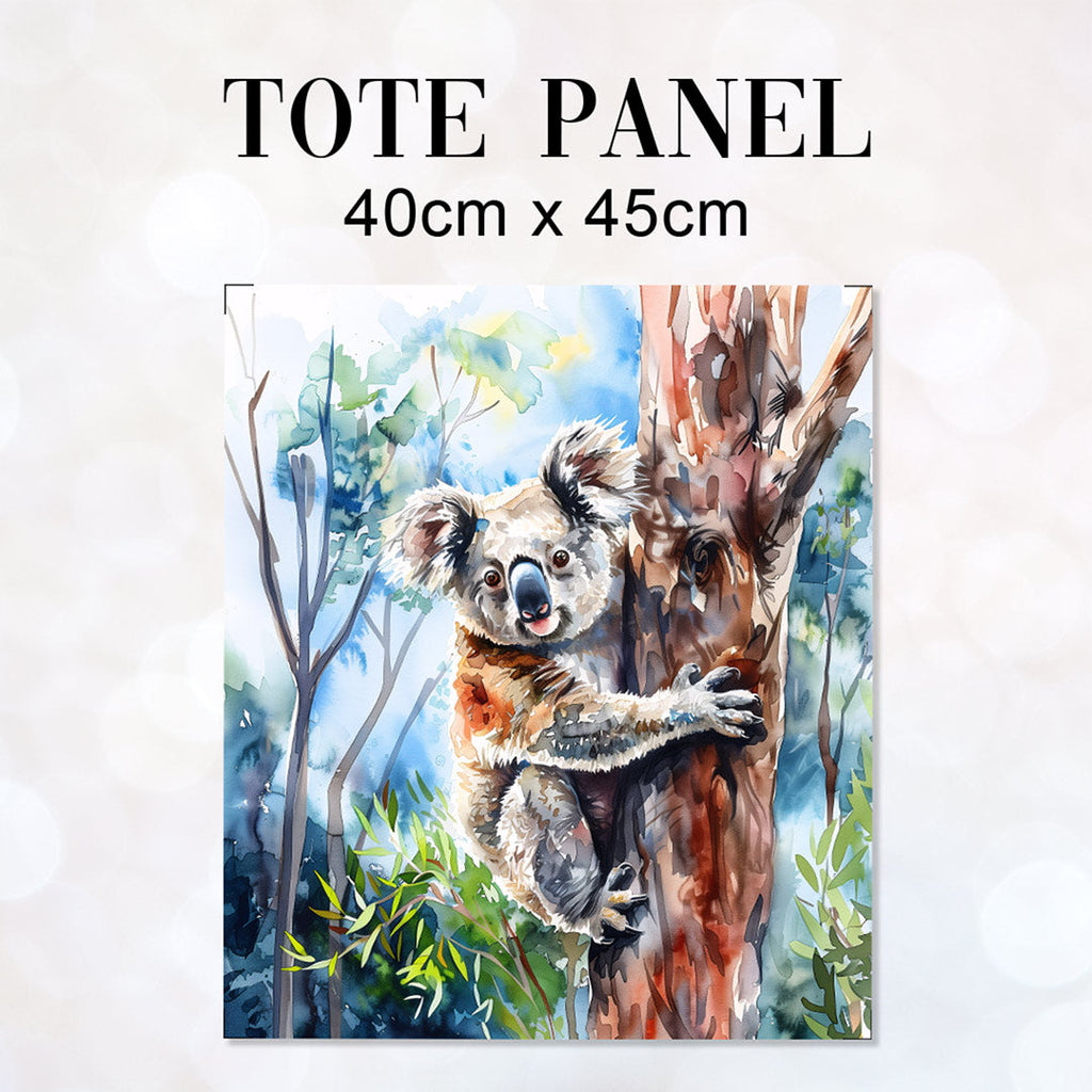 TOTE Watercolour Koala 3 Fabric Bag Panel TP-337