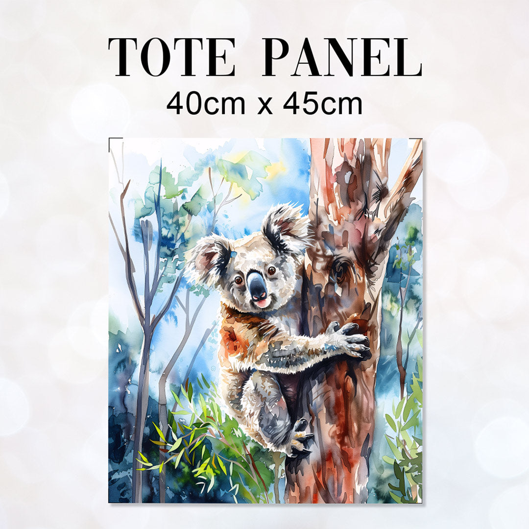 TOTE Watercolour Koala 3 Fabric Bag Panel TP-337