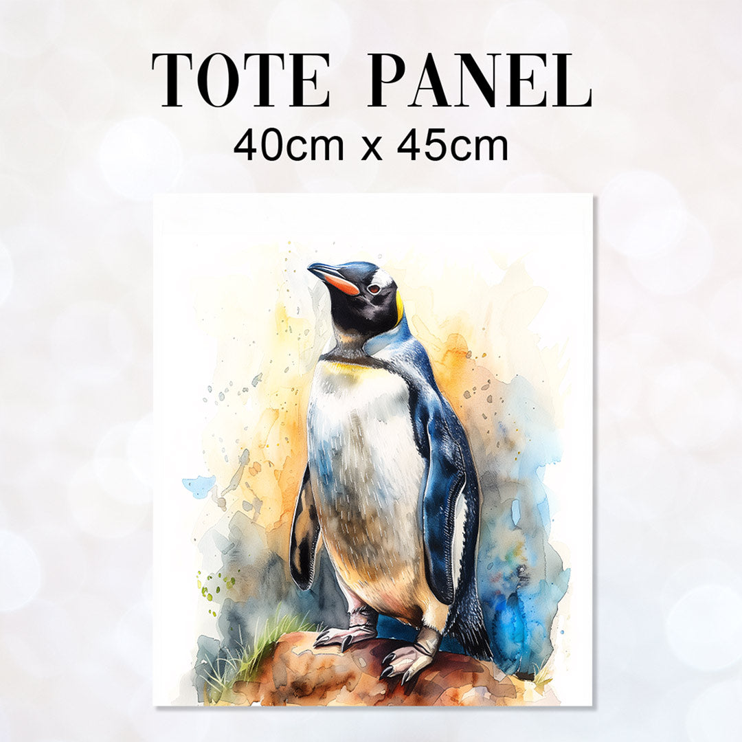 TOTE Watercolour Penguin 2 Fabric Bag Panel TP-339