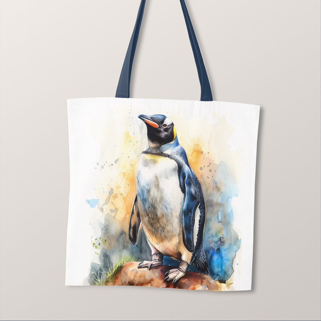 TOTE Watercolour Penguin 2 Fabric Bag Panel TP-339