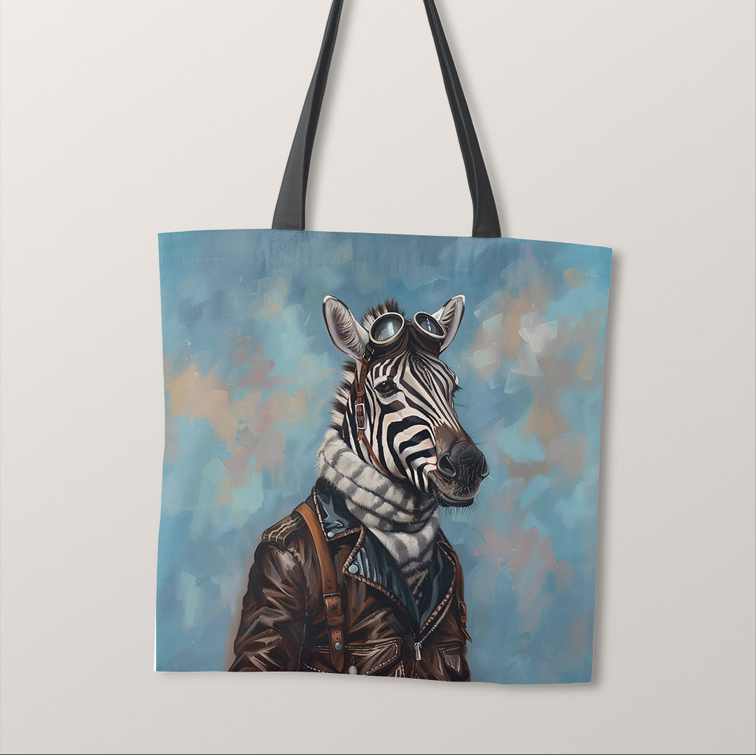 TOTE Zebra Globetrotter Fabric Bag Panel TP-344