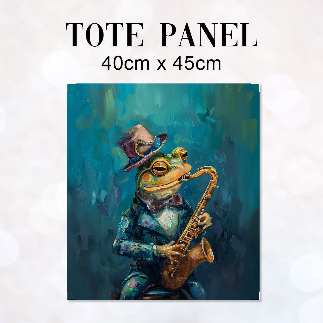 TOTE Saxophone Frog 3 Fabric Bag Panel TP-371