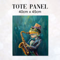 TOTE Saxophone Frog 2 Fabric Bag Panel TP-372