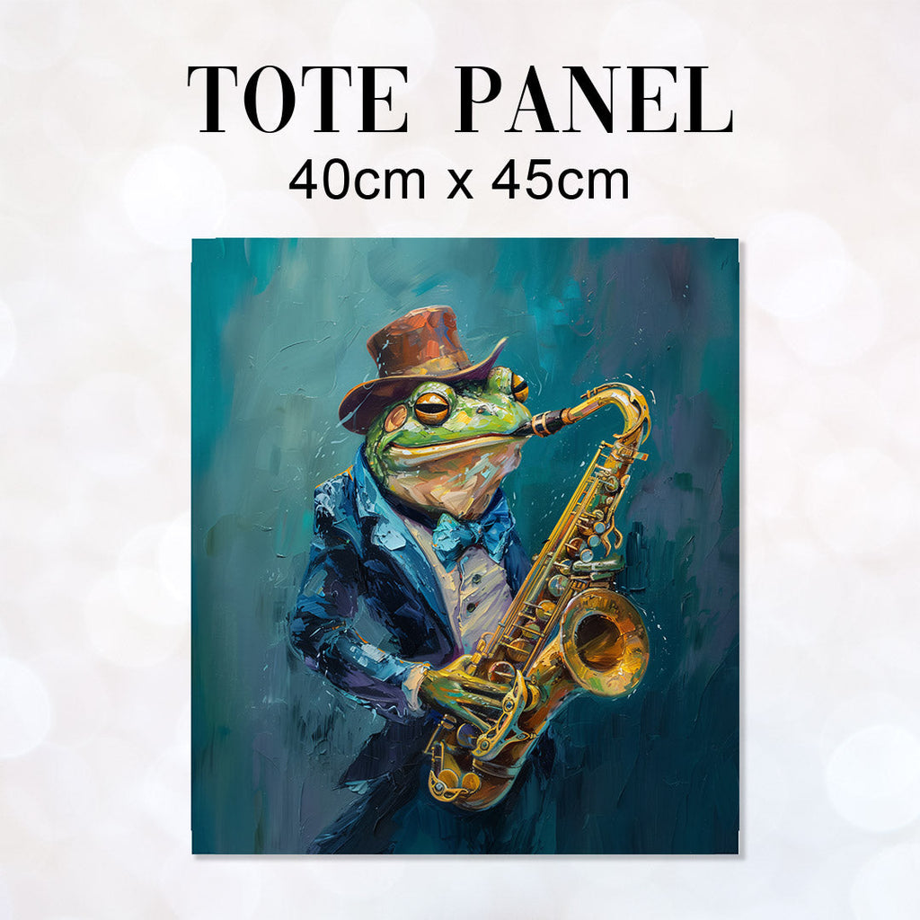 TOTE Saxophone Frog 1 Fabric Bag Panel TP-349