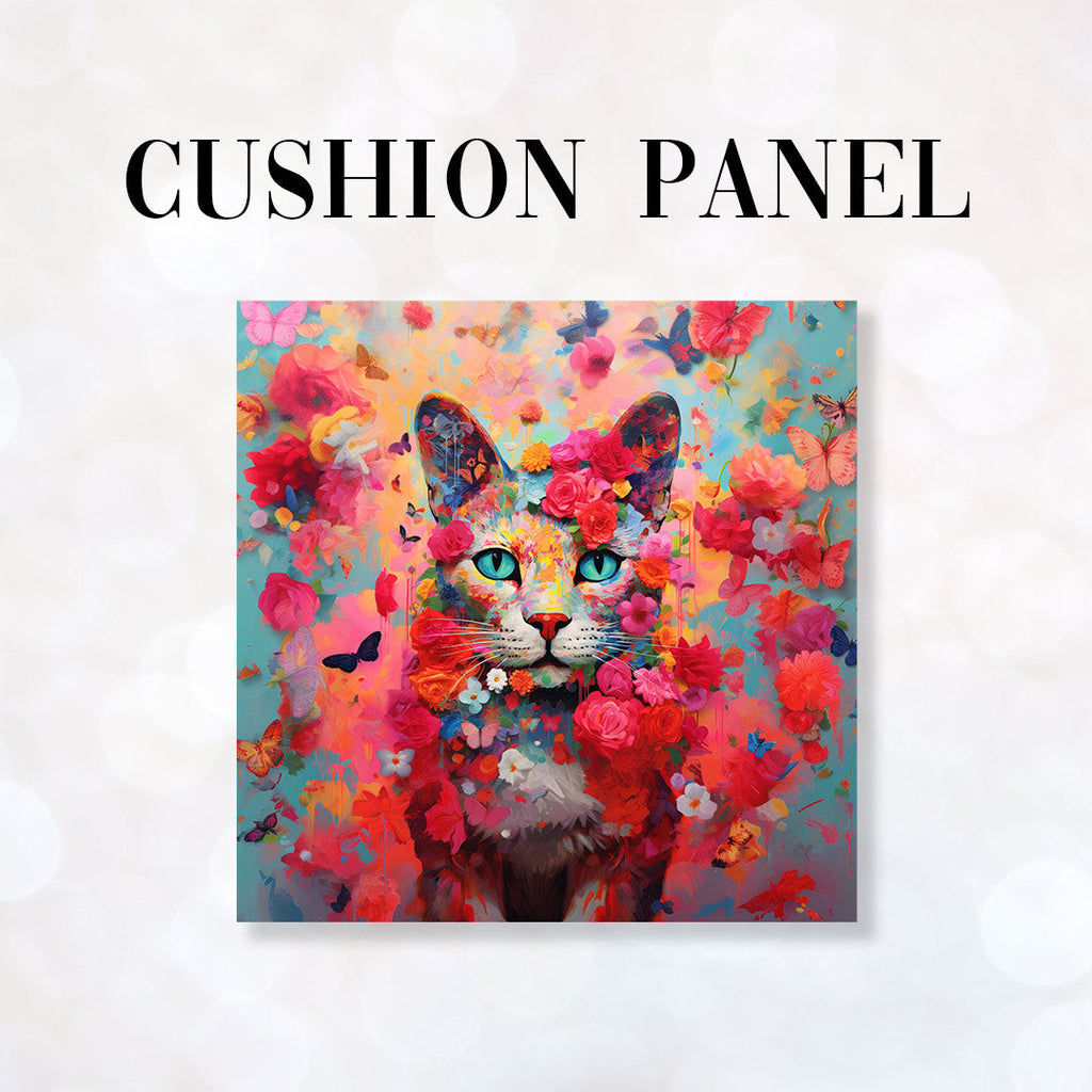 CUSHION Fabric Panel Floralicious Cat CP-35