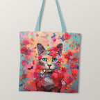 TOTE Floralicious Cat TP-35 Fabric Bag Panel