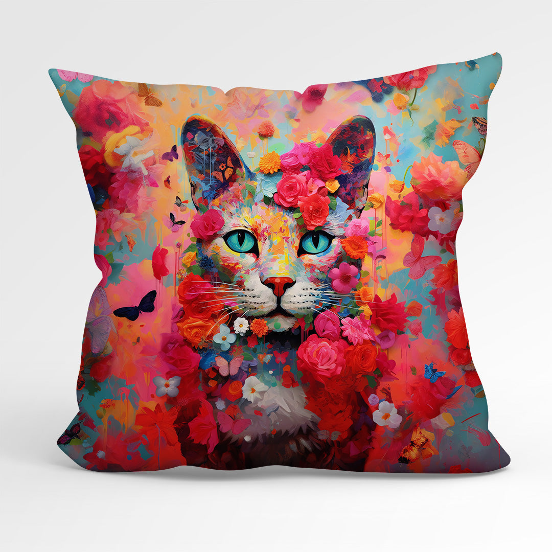 CUSHION Fabric Panel Floralicious Cat CP-35