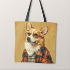 TOTE Hipster Corgi 3 Fabric Bag Panel TP-359