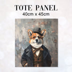 TOTE Hipster Corgi Fabric Bag Panel TP-360