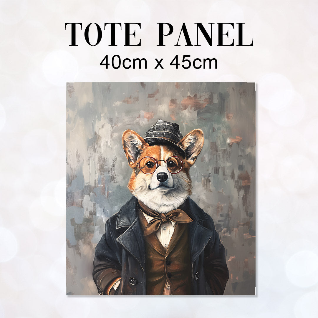 TOTE Hipster Corgi Fabric Bag Panel TP-360