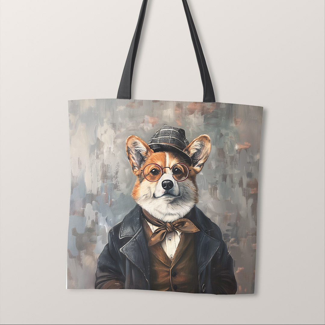 TOTE Hipster Corgi Fabric Bag Panel TP-360